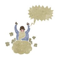 retro cartoon god on cloud N3