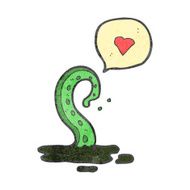 retro cartoon tentacle with love heart