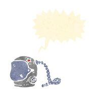 retro cartoon astronaut helmet