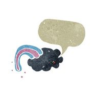 retro cartoon rain cloud with speech bubble N2