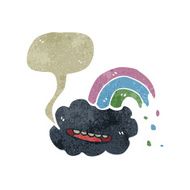 retro cartoon rain cloud with speech bubble N3