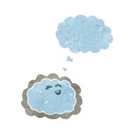 retro cartoon cloud with silver lining