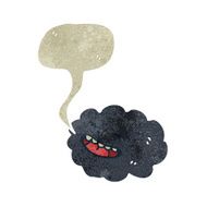 retro cartoon rain cloud with speech bubble N4