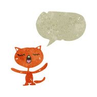 funny cartoon cat with speech bubble N48