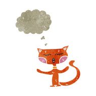 retro cartoon funny ginger cat with thougth bubble N2