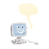 retro cartoon computer