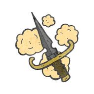 retro cartoon dagger N2