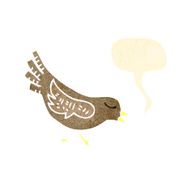 retro cartoon singing bird N5