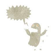 retro cartoon spooky shrieking ghost