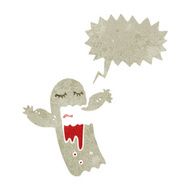 retro cartoon spooky shrieking ghost N2