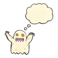 retro cartoon ghost with thought bubble N5
