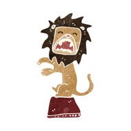 retro cartoon roaring lion
