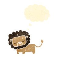 retro cartoon cute lion