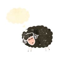 retro cartoon black sheep