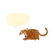 retro cartoon hissing cat