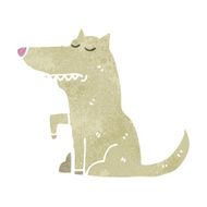 retro cartoon well behaved dog