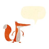 retro cartoon fox with speech bubble N3