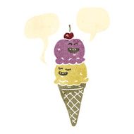 retro cartoon ice cream with speech bubble N2