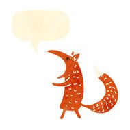 retro cartoon fox with speech bubble N4