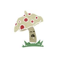 retro cartoon poisonous mushroom