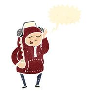 retro cartoon boy listening to music