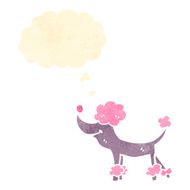 retro cartoon poodle with thought bubble