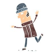 retro cartoon running man