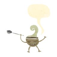 retro cartoon soup bowl N5