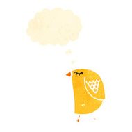 retro cartoon yellow bird