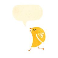 retro cartoon bird with speech bubble N10
