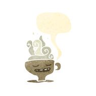 steaming hot cup of tea cartoon