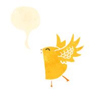 retro cartoon bird with speech bubble N11
