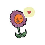 cartoon flower in love
