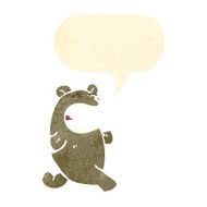 happy retro cartoon bear