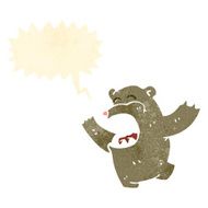 retro cartoon roaring bear