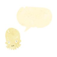 retro cartoon skull with speech bubble N8