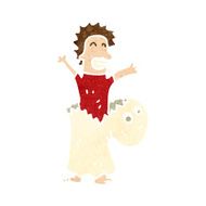 retro cartoon man wearing ghost costume N3