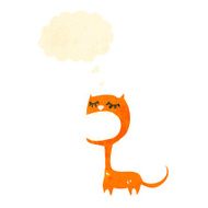 retro cartoon cat with thought bubble N14