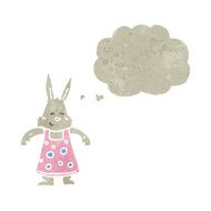 retro cartoon rabbit with thought bubble N2