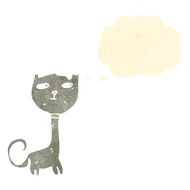 retro cartoon cat with thought bubble N15