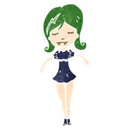 retro cartoon vampire woman