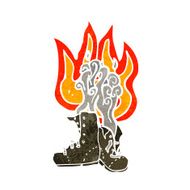 burning boots cartoon