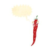retro cartoon red hot chili pepper