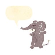 retro cartoon elephant with speech bubble N2