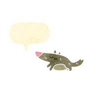 retro cartoon little dog with speech bubble N4