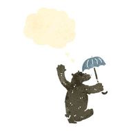 cartoon bear with umbrella N3