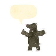 retro cartoon bear with speech bubble N5