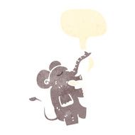 retro cartoon elephant with speech bubble N3