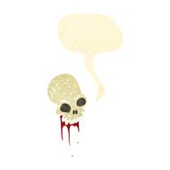 retro cartoon spooky talking skull