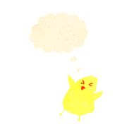 retro cartoon chick with thought bubble N2